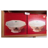 (2) Nikko Christmastime 10' Salad Bowls