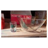 Nikko Christmastime 9' Glass Bowl + Candle Votive
