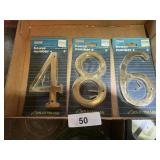 (3) Solid Brass House Numbers