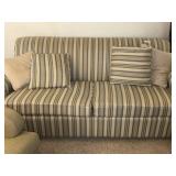 Striped Sofa w/ Matching Throw Pillows