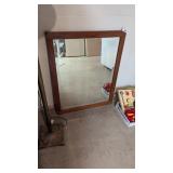 Beveled Mirror w/ Wood Frame