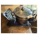 Stock Pot w/ Steamer Basket & Lid + Dish Drainer