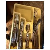 Wood Handled Flatware in Organizer