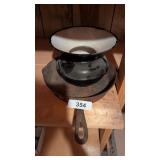 Cast Iron Skillet #8 w/ Cast Iron Spittoon -**