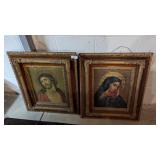 (2) Vintage Religious Portraits in Ornate Frames