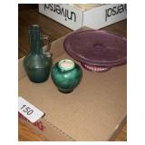 Small Cake Plate & Decorative Vases