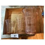 Pink Depression Vase & (2) Bonus Pcs.