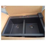 Allen+Roth Double Bowl Kitchen Sink (33x22x9)**