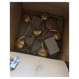 Brass 5 Bulb Chandelier