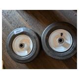 (2) Hard Rubber Tire & Wheel