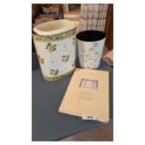 Picture Frame, Vintage Wastebasket &