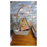 Vintage Basket, Washboard, Quilting Hoop & Other