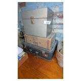 Vintage Suitcases & Metal File Box