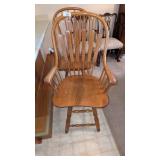 Oak Swivel Bar Stool - 24" seat height