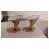 Wheeling Decorating Glass China Cornucopias