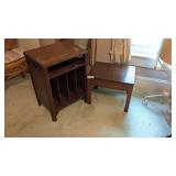 Record Player Stand & Short Wooden End Table