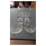 Trifle Bowl w/ Condiment Jars & Other