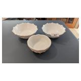 (3) Milk Glass Bowls