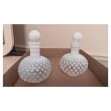 Fenton? Hobnail Bottles w/ Stoppers