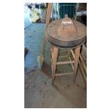 Bar Stool, Whisk Broom & Broom