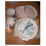Stoneware Serving Platter, Flower Pot, Bowl &