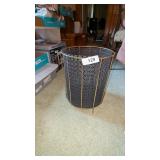 MCM Gold Tone & Metal Waste Basket