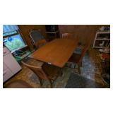 Small Drop Leaf Oak Kitchen Table w/ Four Chairs