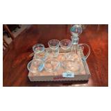 Etched Decanter w/ Stopper &