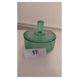 Green Depression Powder Box w/ Lid