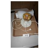 Milk Glass Hobnail Dresser Lamp