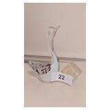 Art Glass Swan & Small Paper Weight w/ Swan Inside