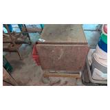 Rolling Portable Typewriter Table & Plastic Basket