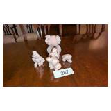 Pink Poodle Spun Spaghetti Glass Mom & Pups