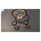 Serving Bowl w/ Matching Candleholders