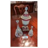 Cranberry Candy Jar & (2) Bells
