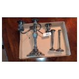 Candelabra & (2) Bud Vases -**