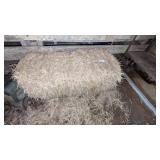 (1) Bale of Straw & Rusty Metal Shelf
