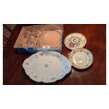 Austria Large Platter & Gold Rimmed Serving Pieces