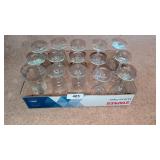 (8) Etched Goblets + (7) Etched Champagne Glasses
