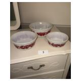 Hazel Atlas 3 Pc. Nesting Bowl w/