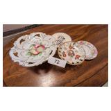 Pedestal Floral Plates