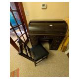 Roll Top Secretary Desk w/ Chair