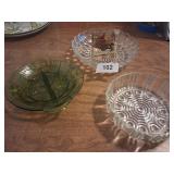 (3) Glass Candy Dishes & Other