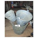 (3) Galvanized Buckets