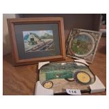John Deere Clock & (2) Pictures