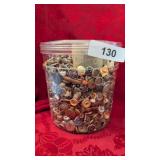 Plastic Canister Full of Buttons /