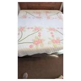 Pink Floral Applique Quilt, 1950s