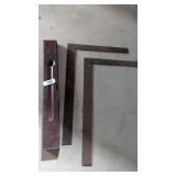 Antique Stanley Level + (2) Carpenter Squares