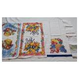 Vintage Dish Towels w/ Fruit & Veggie Prints +
