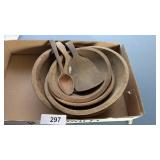 (4) Wood Bowls + Paddles